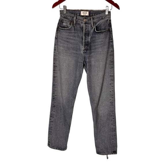 AGOLDE 90's High Rise Straight Leg Loose Fit Organic Cotton Jeans- Size 24 - Picture 5 of 15
